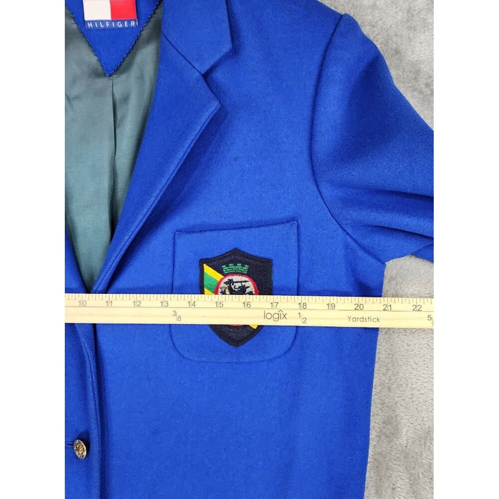 Tommy Hilfiger Blazer Womens Small Blue Wool Blend Vintage Preppy Sports Coat - Picture 5 of 13